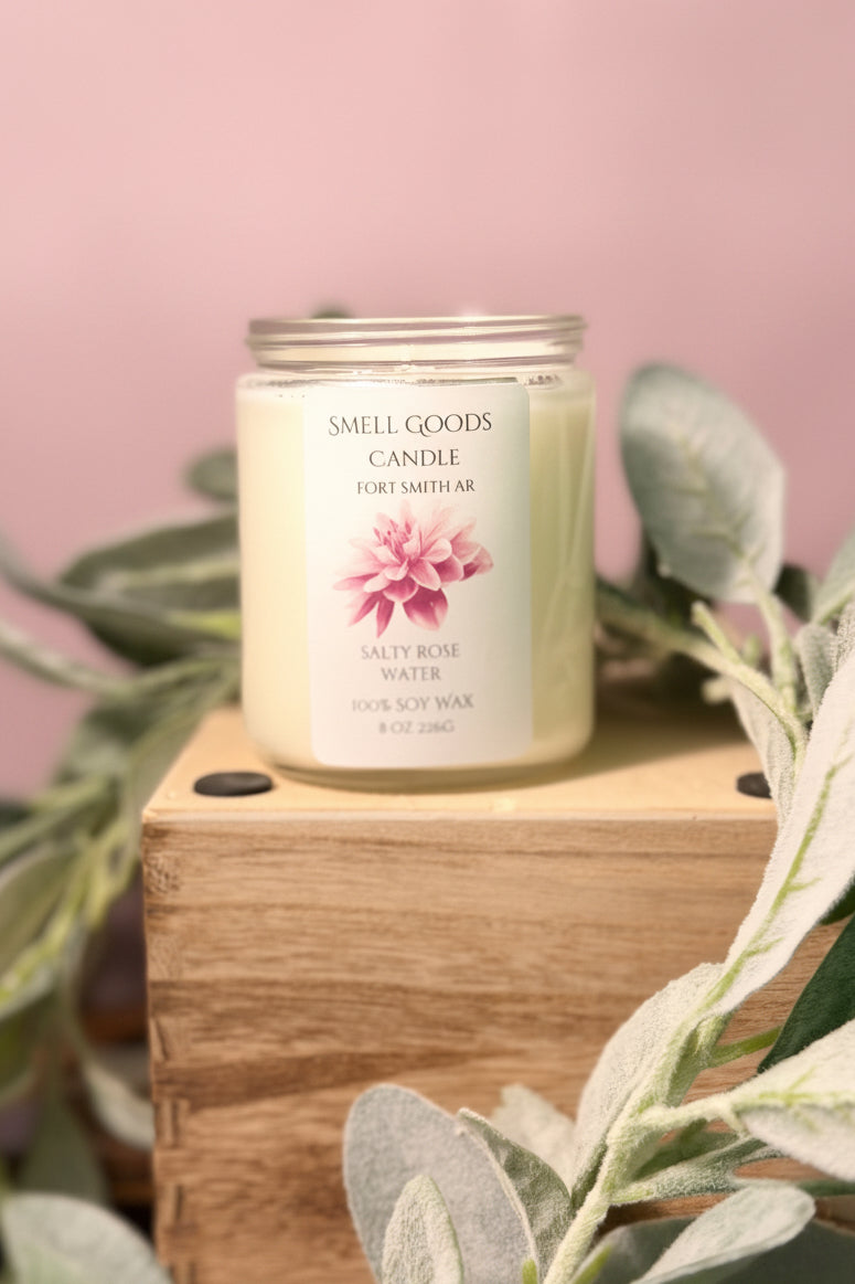 Salty Rose Water 8oz Candle